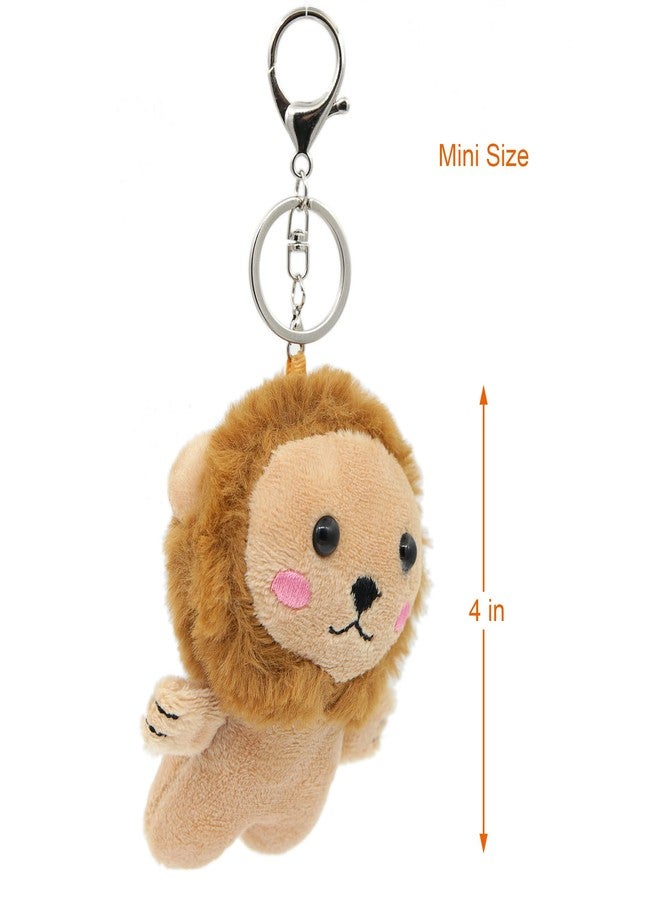 Zitokin Lion Plush Keychain Bag Charms, 4" Inch Cute Leo Purse Charms for Handbag Backpack Gift for Women - Image 3